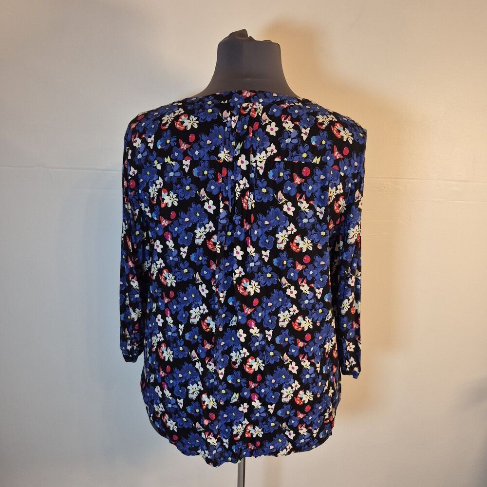 Talbots Women's Floral Blouse Size 3X 3/4 Sleeve Multicolor Pullover - Picture 2 of 7